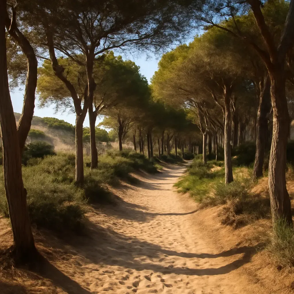 Stranden guardamar - Het duinenpark en dennenbos